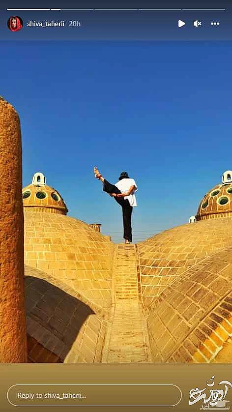 حرکات پارکور شیوا طاهری بر پشت بام